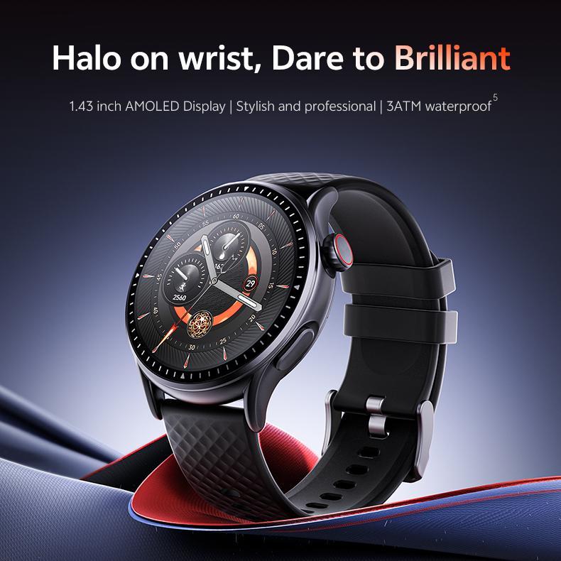 Round Screen Smartwatch, 1.43in HD 3ATM Waterproof, Equipped With Heart Rate Detection, Sleep Monitoring, And Step Tracking