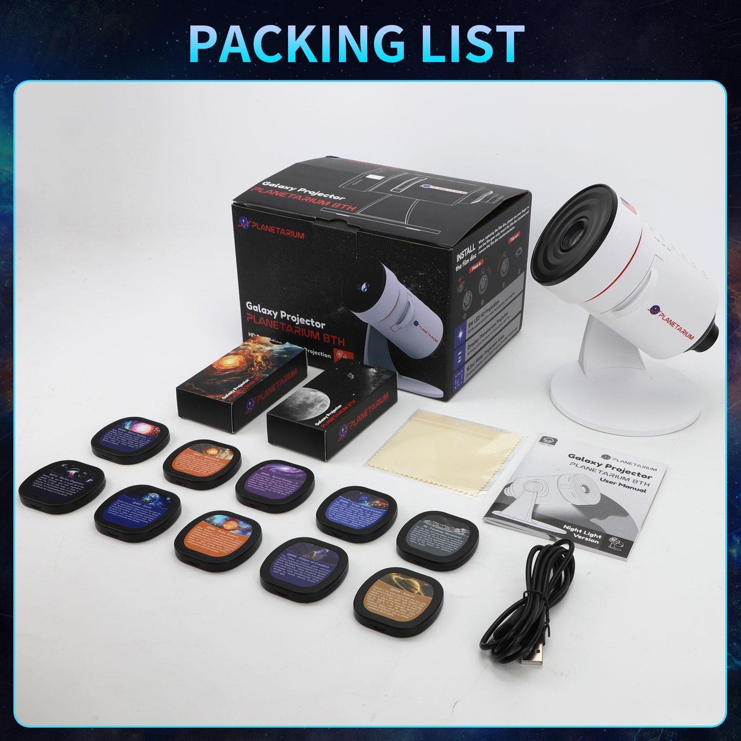 2025 Upgraded Version Projector HD High Brightness Wide Projection Planet Projector Home Bedroom