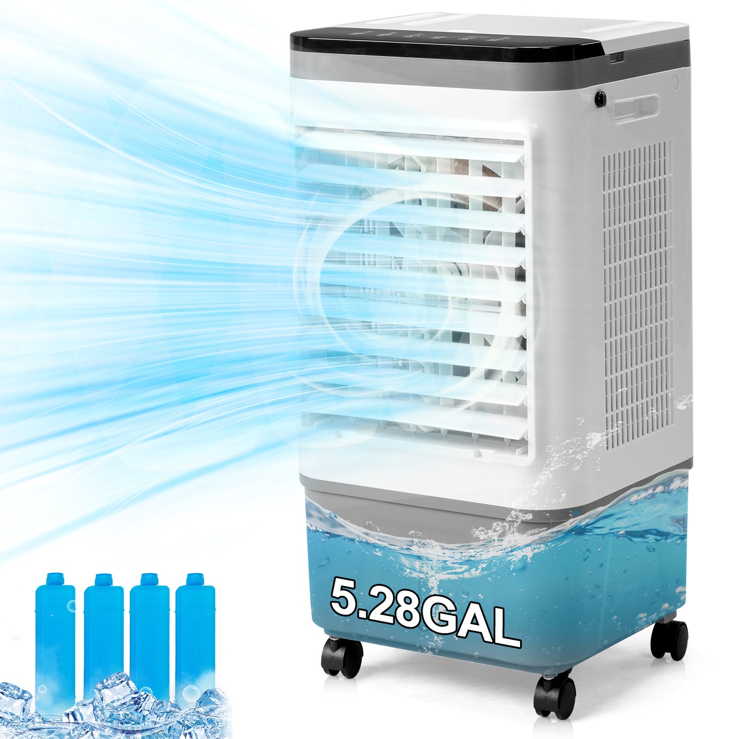 Evaporative Air Cooler, Fan, Cooling And Humidification 3-in-1, 12-hour Timer, American Specification