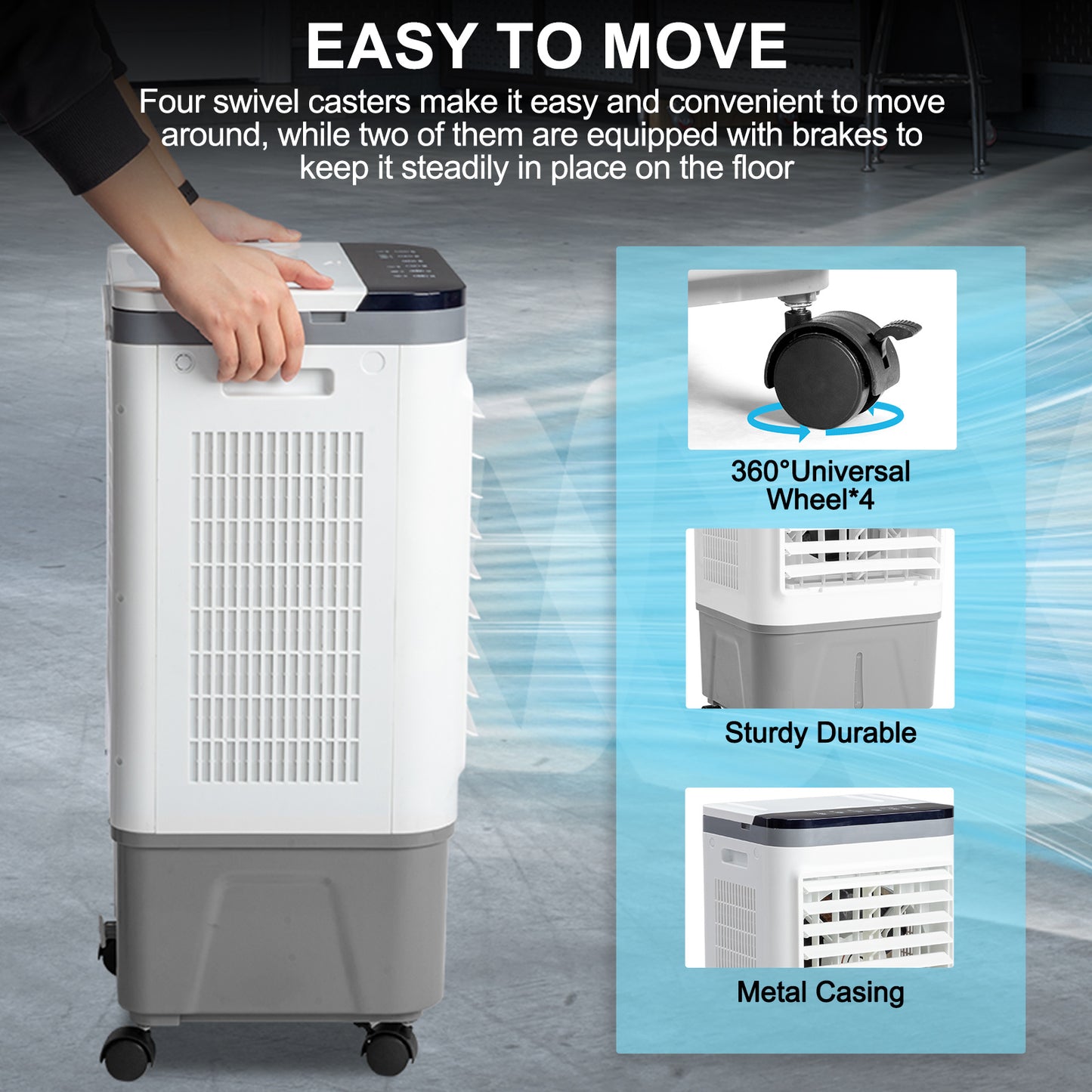 Evaporative Air Cooler, Fan, Cooling And Humidification 3-in-1, 12-hour Timer, American Specification