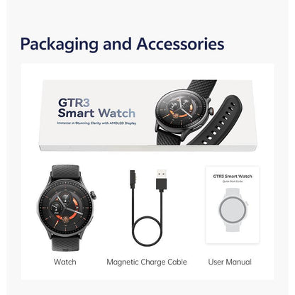 Round Screen Smartwatch, 1.43in HD 3ATM Waterproof, Equipped With Heart Rate Detection, Sleep Monitoring, And Step Tracking