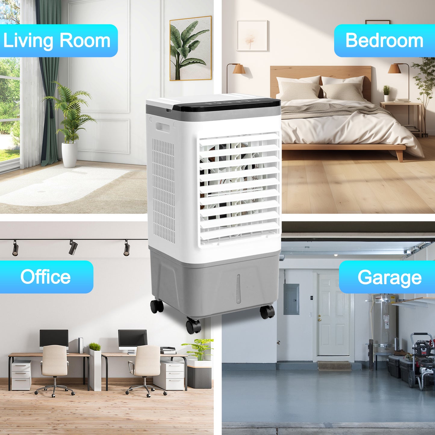 Evaporative Air Cooler, Fan, Cooling And Humidification 3-in-1, 12-hour Timer, American Specification