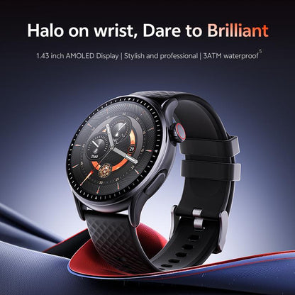 Round Screen Smartwatch, 1.43in HD 3ATM Waterproof, Equipped With Heart Rate Detection, Sleep Monitoring, And Step Tracking