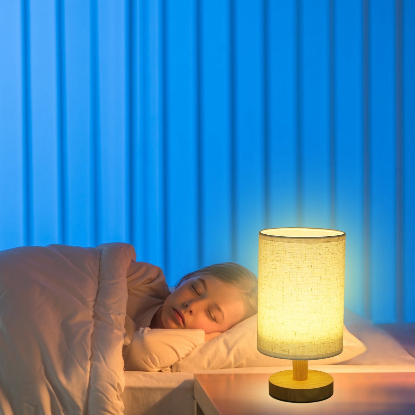 Warm White Bedside Lamp USB Plug Modern Bedroom Lamp